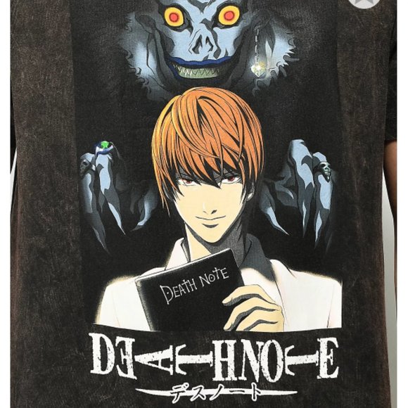 Death Note Ryuk & Light Washed Black T-Shirt - Picture 2 of 3